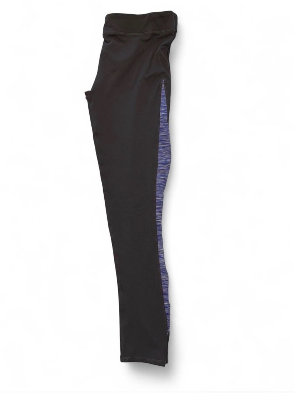 Fabletics Grey Leggings with Purple Space-Dye Side Panel
